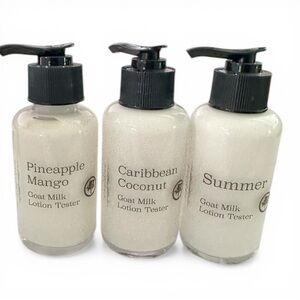 3x Goat Milk Lotion Testers NEW! Summer Pineapple Coconut